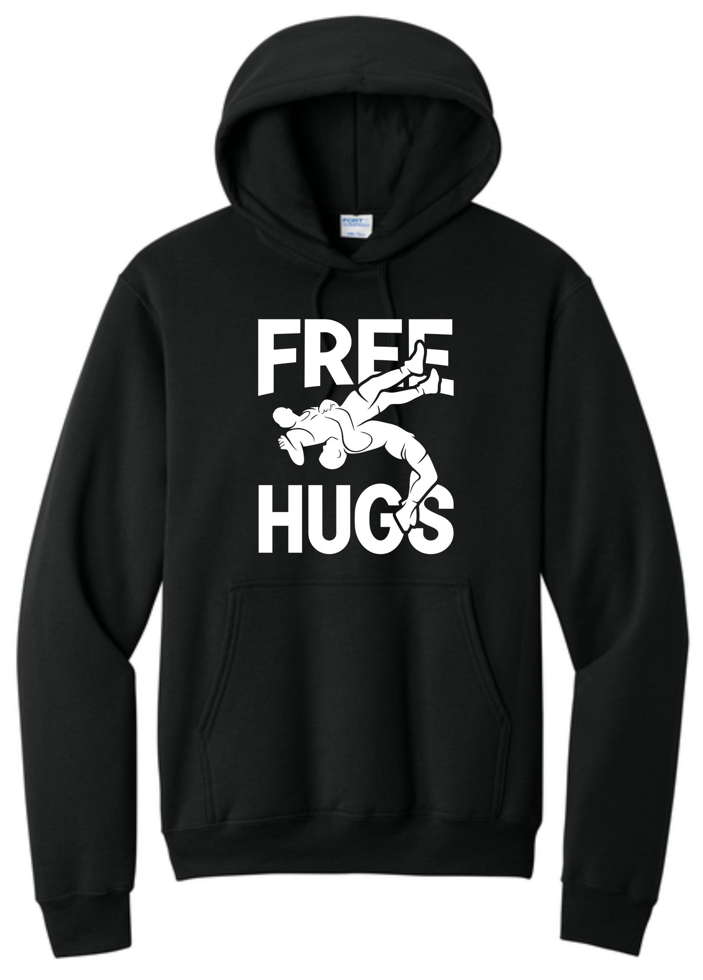 BLACK FREE HUGS HOODIE