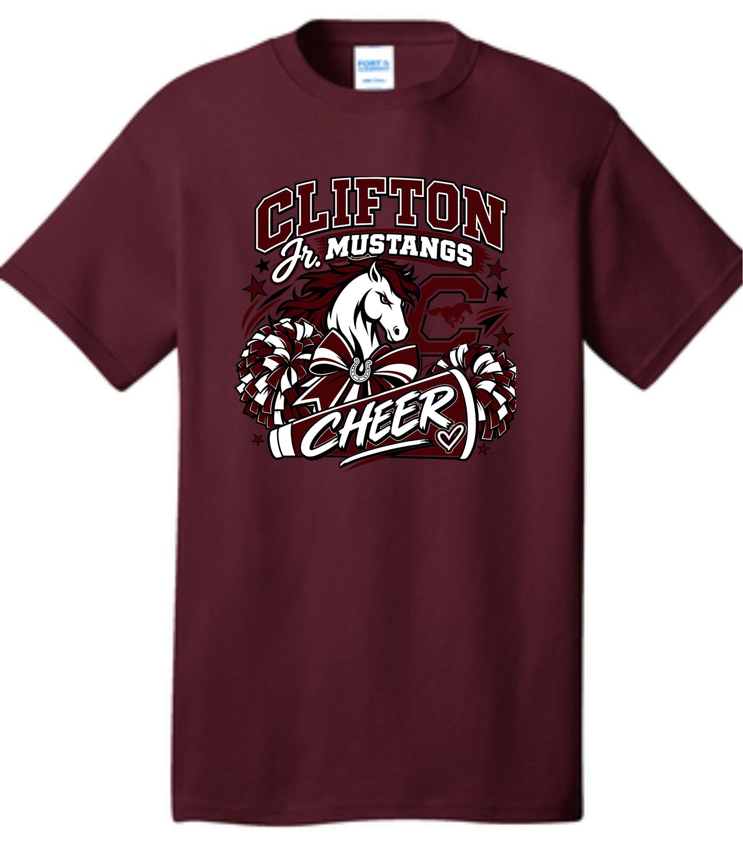CJM CHEER COTTON TEE MAROON