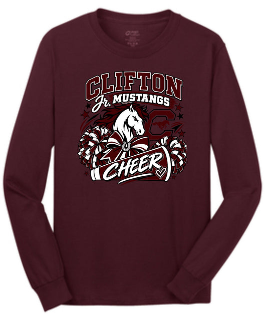 CJM CHEER COTTON LONG SLEEVE MAROON