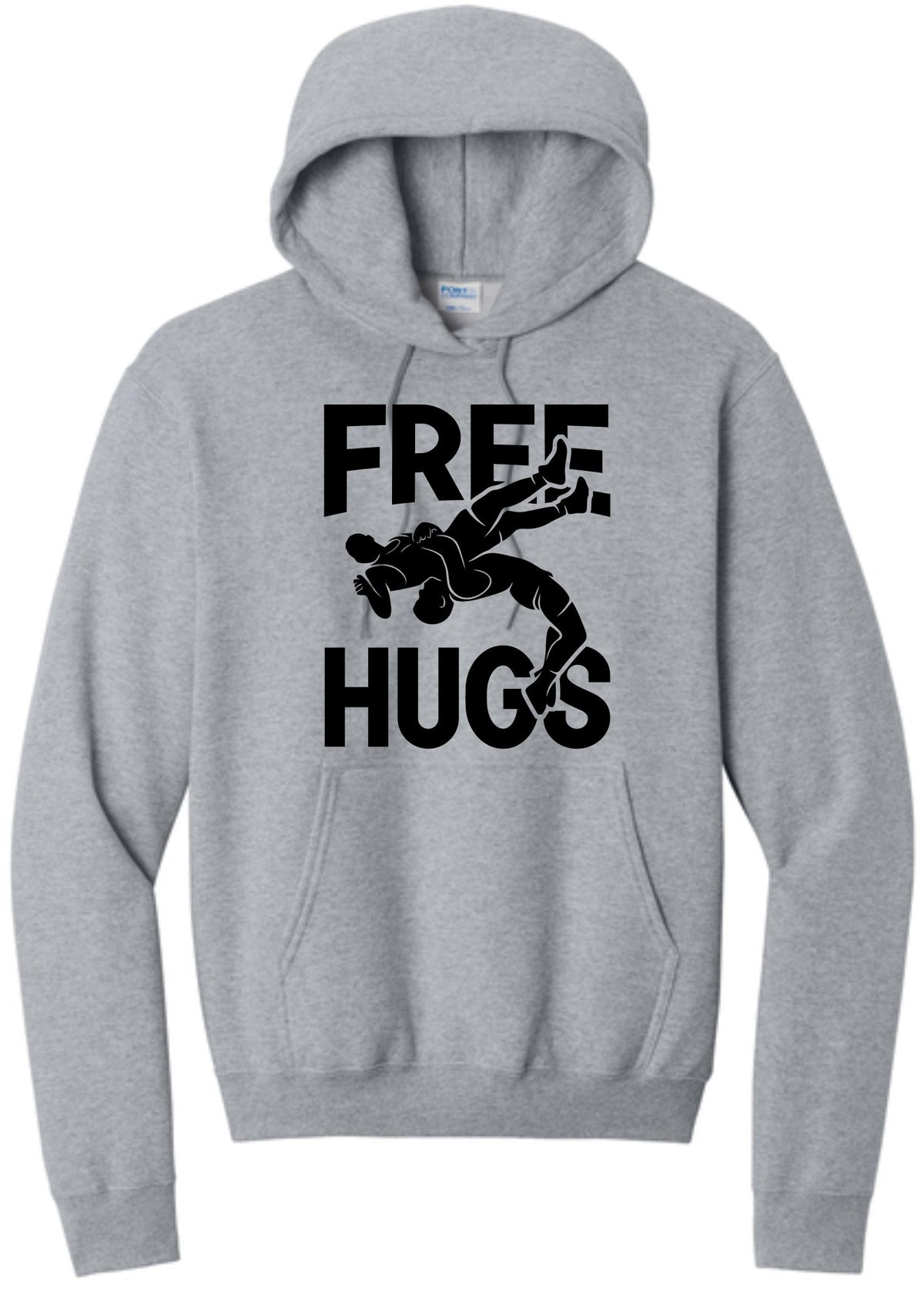 GREY FREE HUGS HOODIE