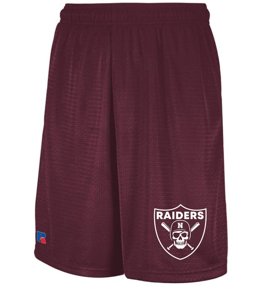 NHSB MAROON POCKETED MESH SHORTS