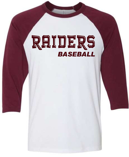 NHSB WHITE MAROON RAGLAN TEE