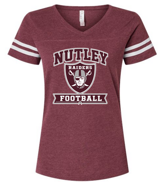 NHSF WOMENS VNECK FOOTBALL JERSEY TEE