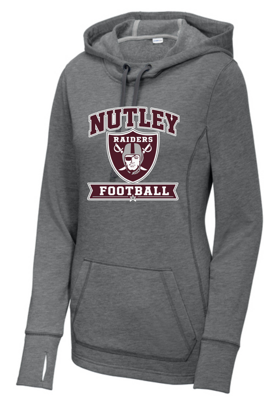 NHSF DARK HEATHER GREY WOMENS WICKING FLEECE HOODIE