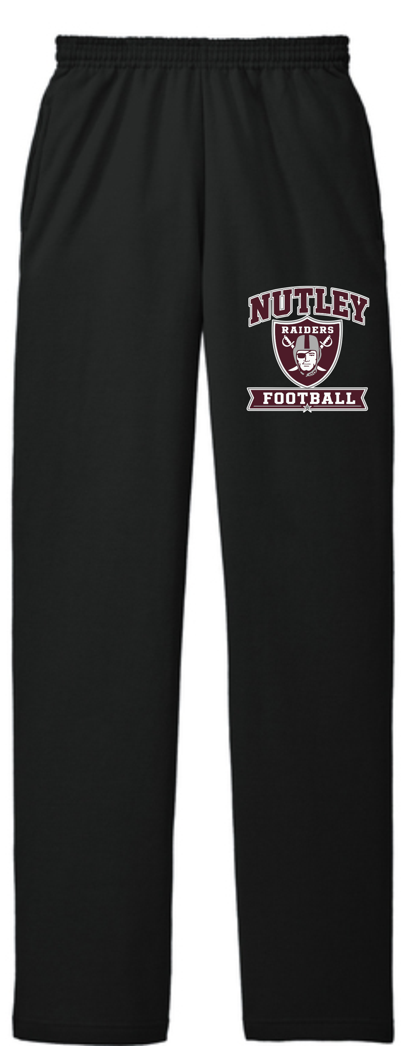 NHSF BLACK OPEN BOTTON SWEATPANTS