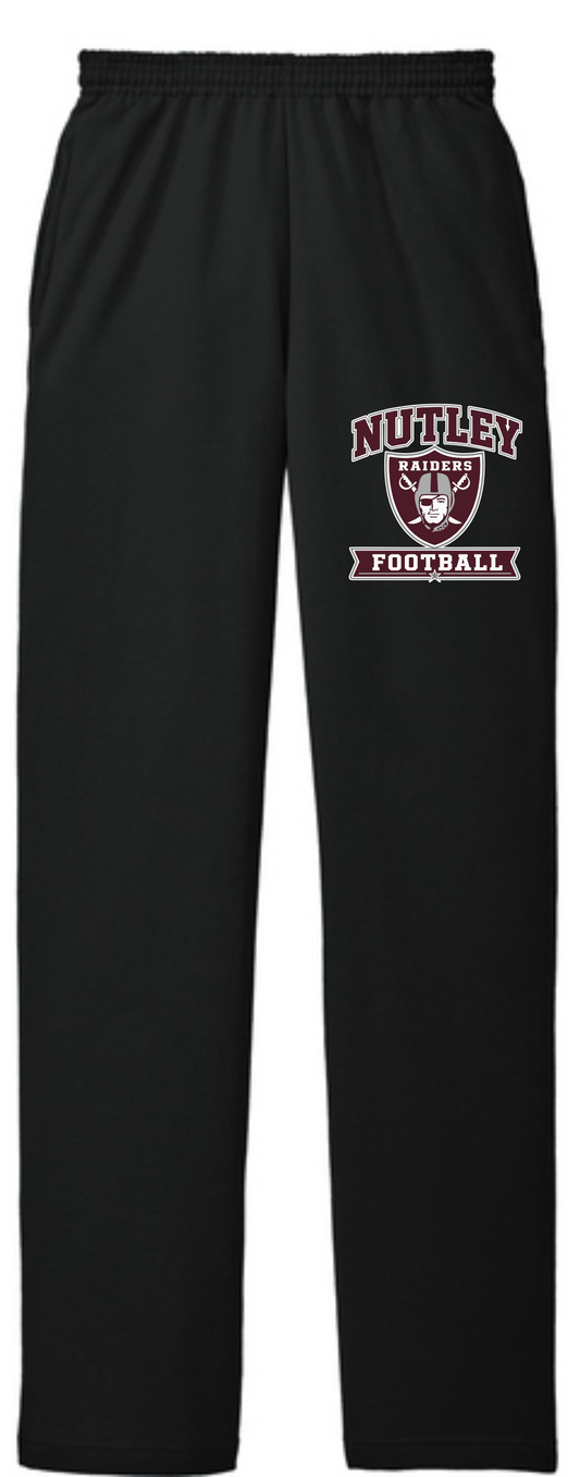 NHSF BLACK OPEN BOTTON SWEATPANTS