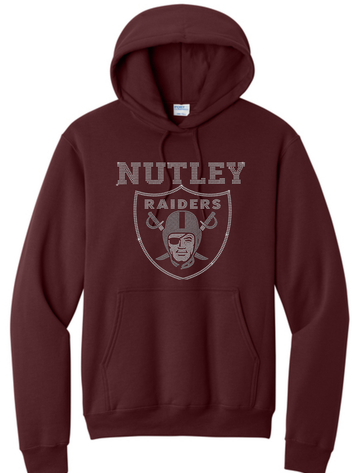 NHAF MAROON 50/50 HOODIE RHINESTONE DESIGN
