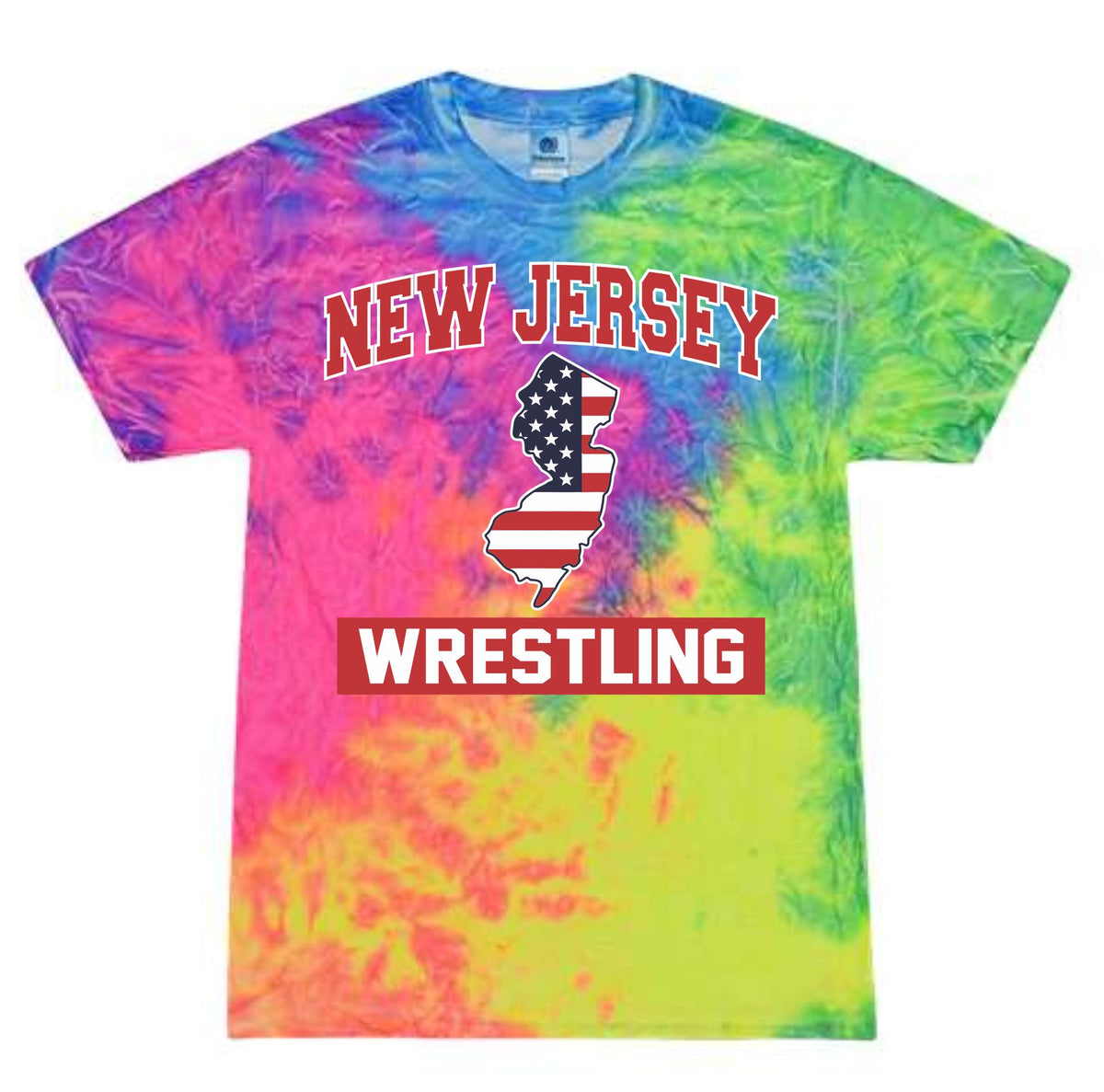 NJ/USA WRESTLING TIE DYE TEE