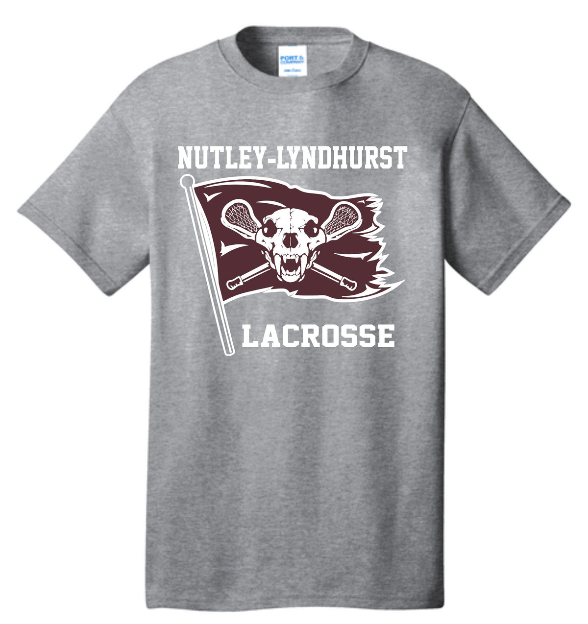 HEATHER GREY FLAG COTTON TEE
