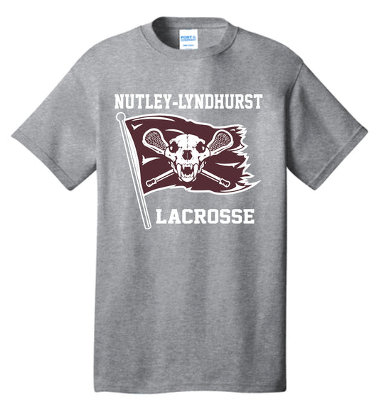 HEATHER GREY FLAG COTTON TEE