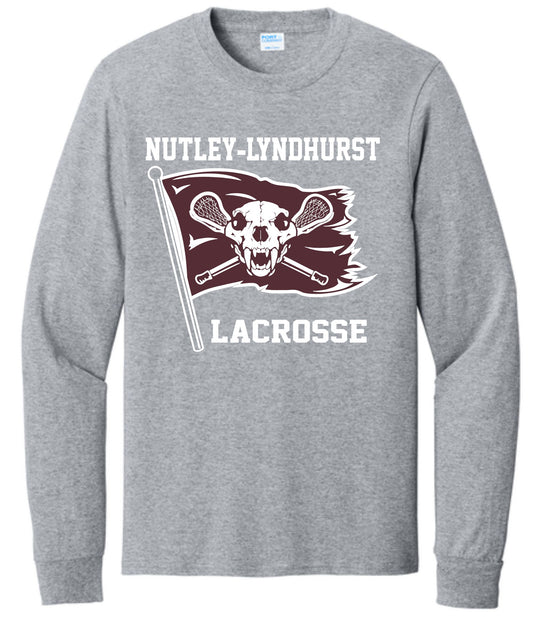 HEATHER GREY FLAG COTTON LONG SLEEVE