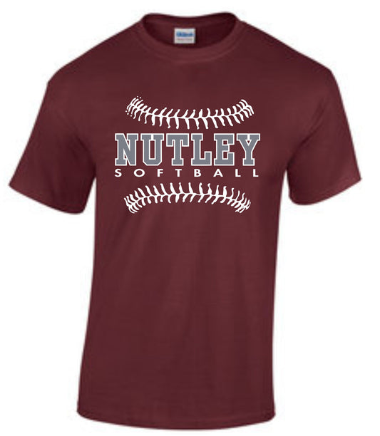NUTLEY REC SOFTBALL MAROON DRIFIT TEE
