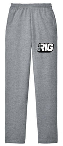 THE RIG HEATHER GREY OPEN BOTTOM SWEATPANTS
