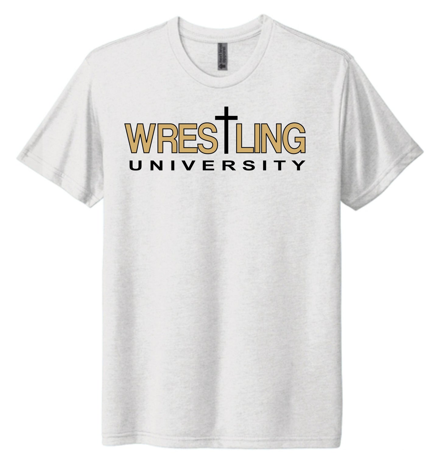 HEATHER WHITE TRIBLEND TEE CROSS LOGO