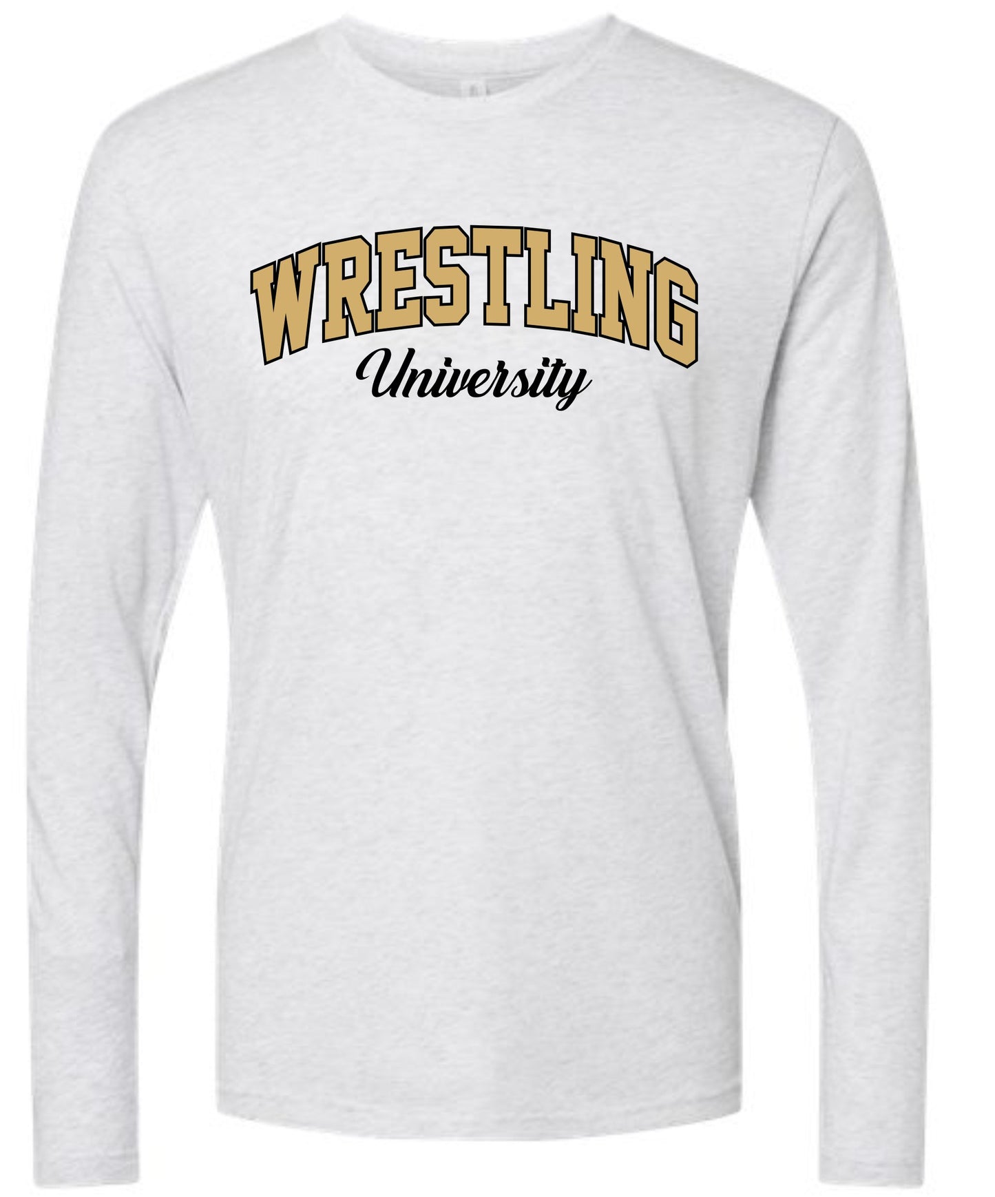 HEATHER WHITE TRIBLEND LONG SLEEVE SCRIPT LOGO