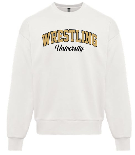 BONE WHITE ADULT CREW SWEATSHIRT SCRIPT LOGO