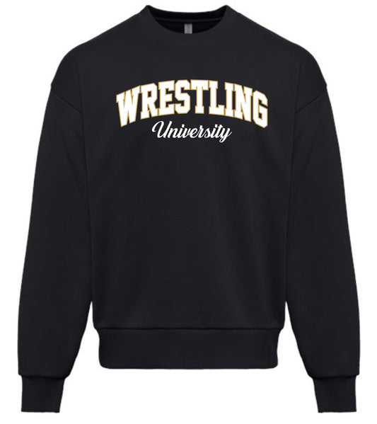 BLACK ADULT CREW SWEATSHIRT SCRIPT PRINT