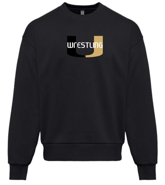 BLACK ADULT CREW SWEATSHIRT U LOGO