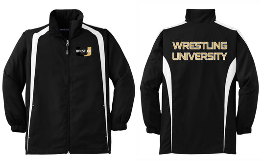 BLACK/WHITE FULL ZIP WARMUP JACKET
