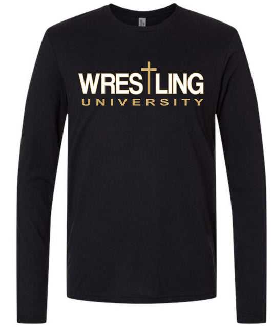BLACK ADULT TRIBLEND LONG SLEEVE CROSS LOGO