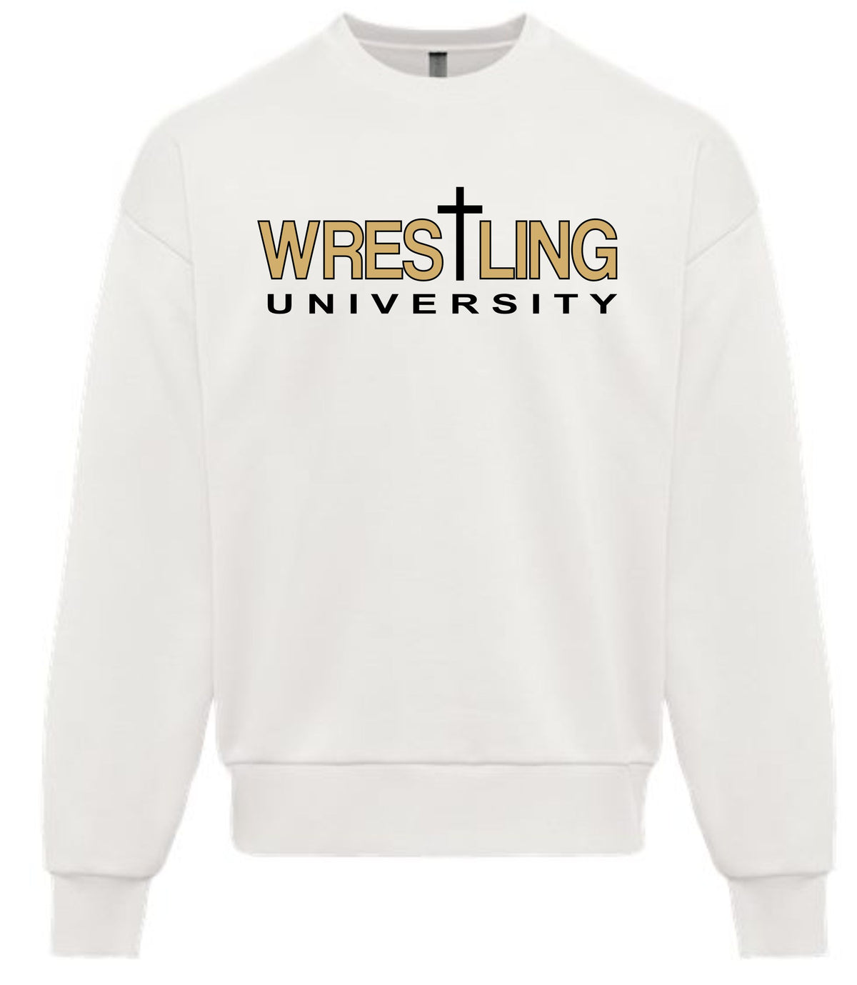 BONE WHITE ADULT CREW SWEATSHIRT CROSS LOGO