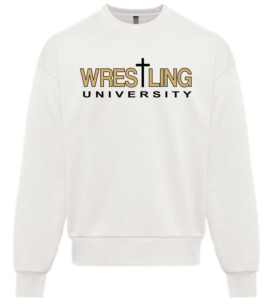 BONE WHITE ADULT CREW SWEATSHIRT CROSS LOGO