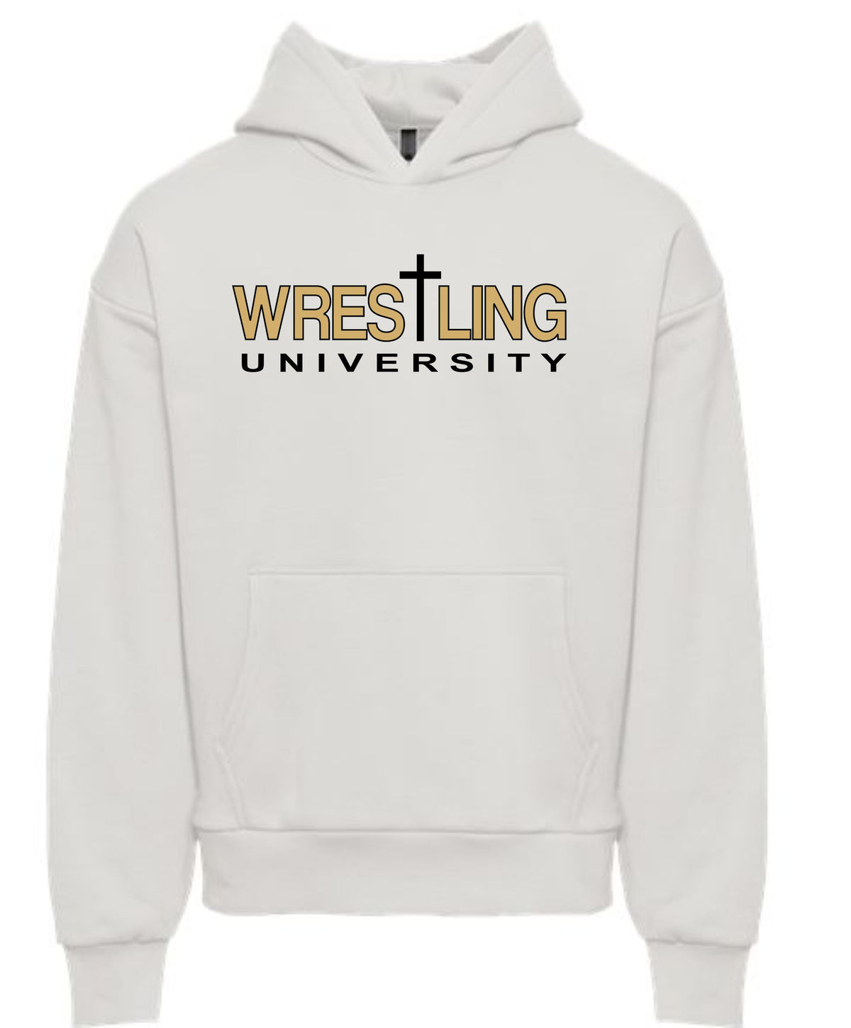 BONE WHITE ADULT HOODIE CROSS LOGO