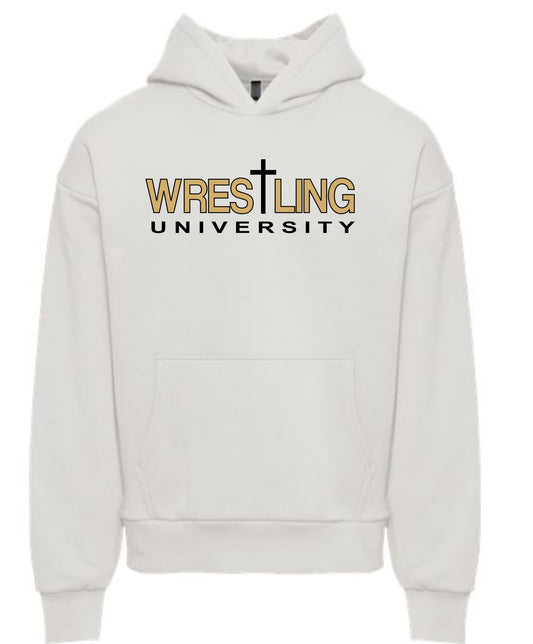 BONE WHITE ADULT HOODIE CROSS LOGO
