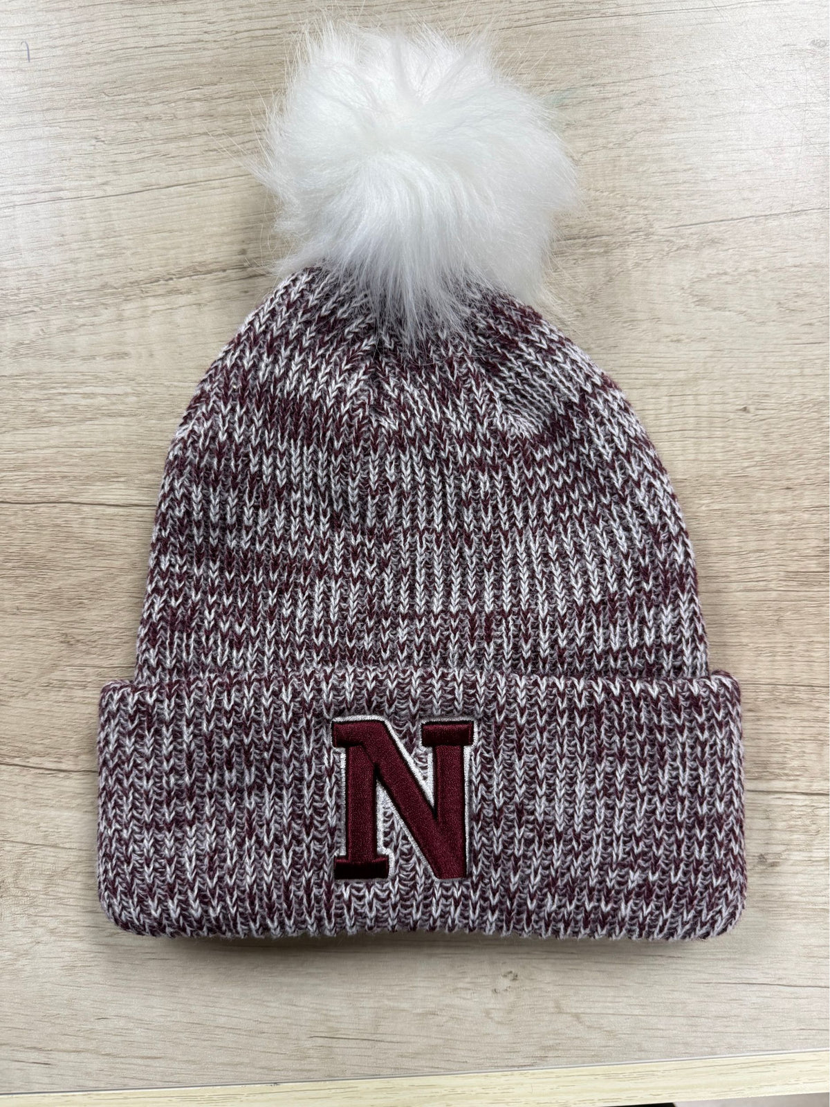 NUTLEY POM BEANIE HEATHER MAROON