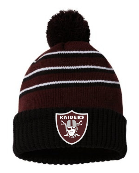 RAIDERS FOOTBALL POM BEANIE